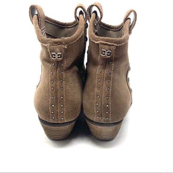 Sam Edelman Brian Bootie Western Studded Boots - Picture 5 of 8